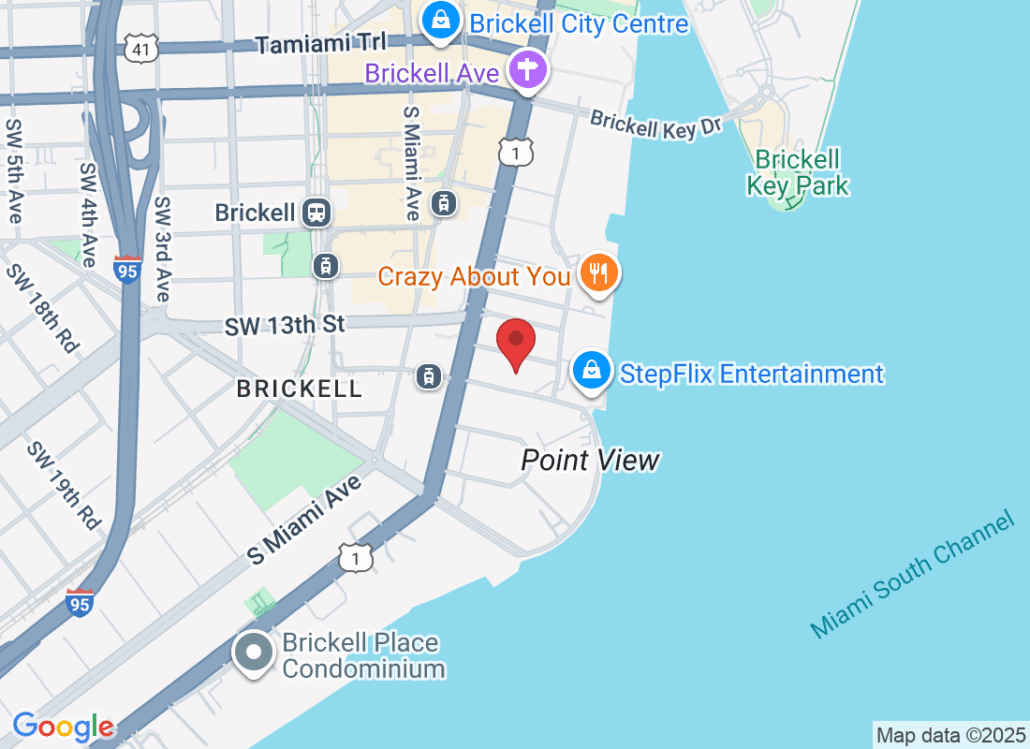 Map of Miami Stem Cell location near Brickell.