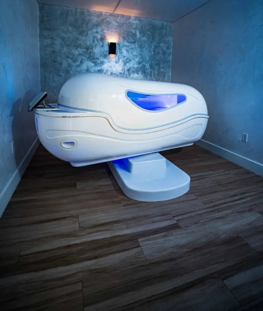 Casa Privee’s Miami theta pod rotates during a ThetaChamber treatment session.